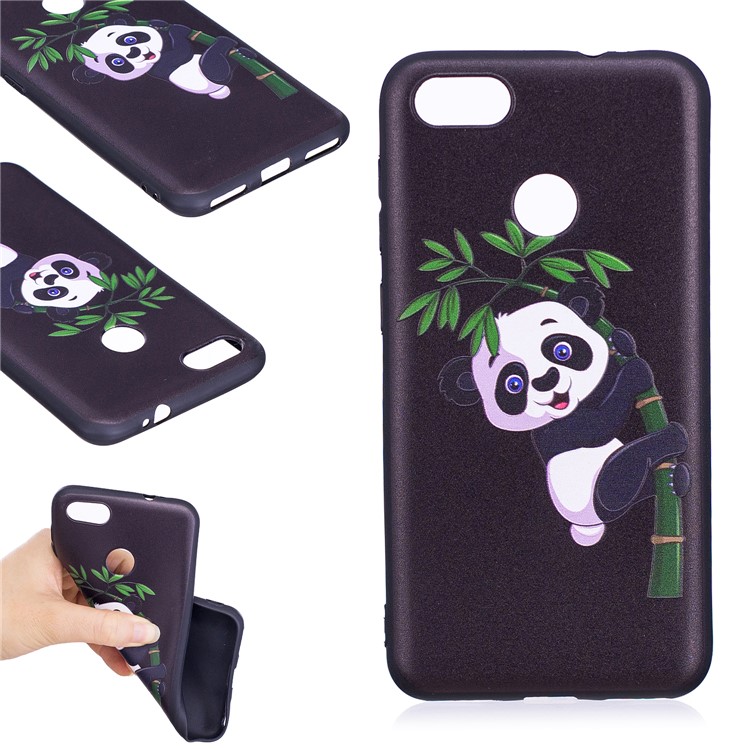 Embossment Patterned Soft TPU Protective Case for Huawei P9 lite mini/Y6 Pro (2017)/Enjoy 7 - Panda on Bamboo-1