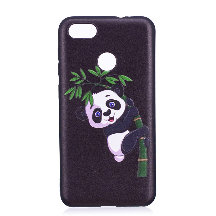 Embossment Patterned Soft TPU Protective Case for Huawei P9 lite mini/Y6 Pro (2017)/Enjoy 7 - Panda on Bamboo-2