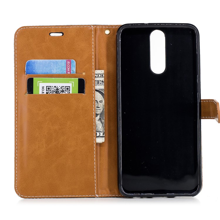 Two-tone Jean Cloth Wallet PU Leather Case for Huawei Mate 10 Lite / nova 2i / Maimang 6 / Honor 9i (India) - Black-10