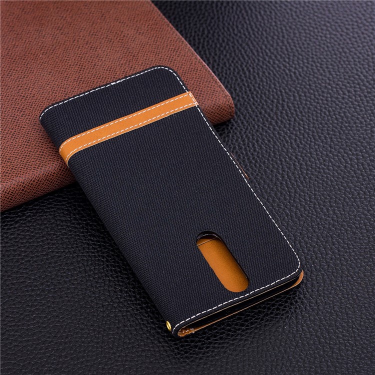 Two-tone Jean Cloth Wallet PU Leather Case for Huawei Mate 10 Lite / nova 2i / Maimang 6 / Honor 9i (India) - Black-5