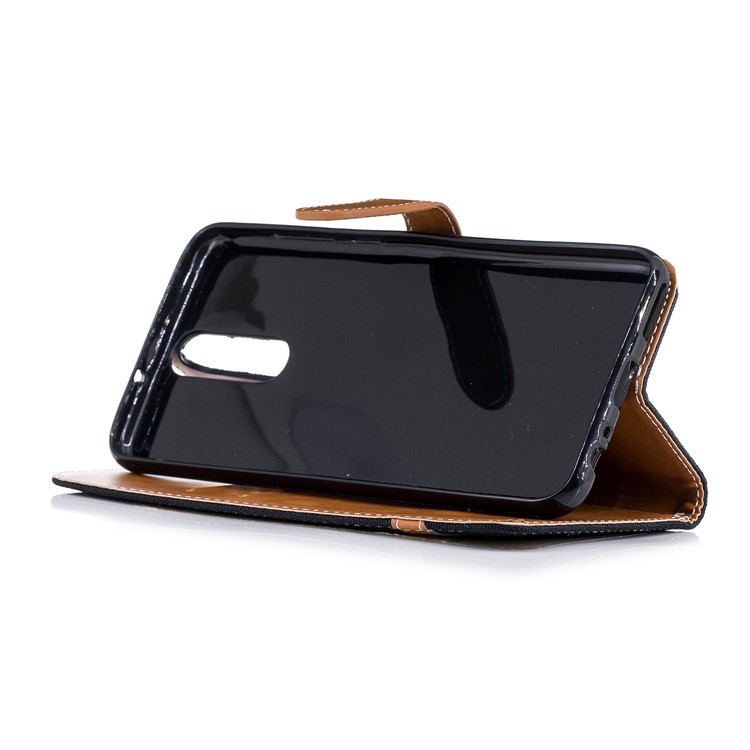 Two-tone Jean Cloth Wallet PU Leather Case for Huawei Mate 10 Lite / nova 2i / Maimang 6 / Honor 9i (India) - Black-7