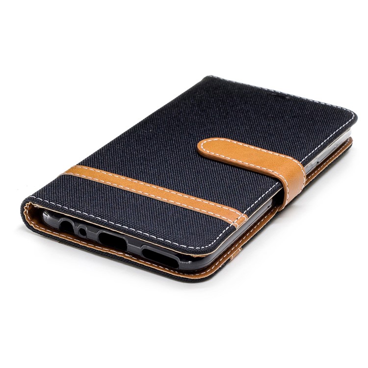 Two-tone Jean Cloth Wallet PU Leather Case for Huawei Mate 10 Lite / nova 2i / Maimang 6 / Honor 9i (India) - Black-8