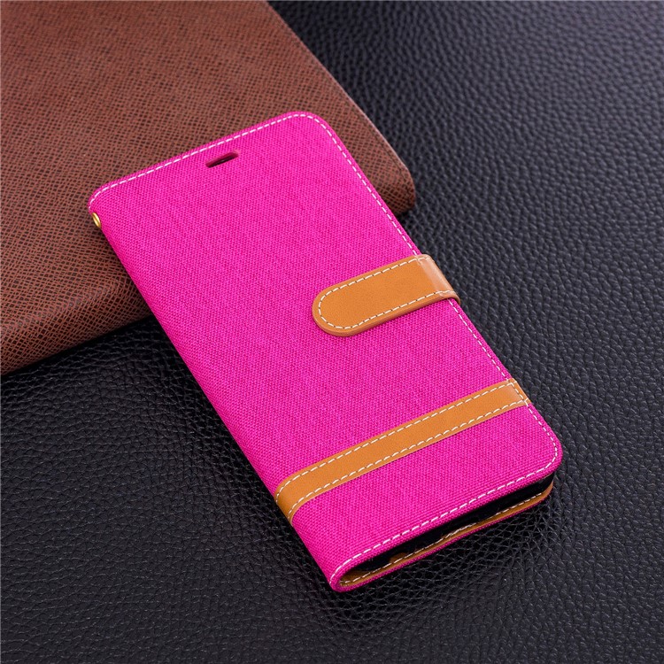 Two-tone Jean Cloth PU Leather Phone Casing for Huawei Mate 10 Lite / nova 2i / Maimang 6 / Honor 9i (India) - Rose-4
