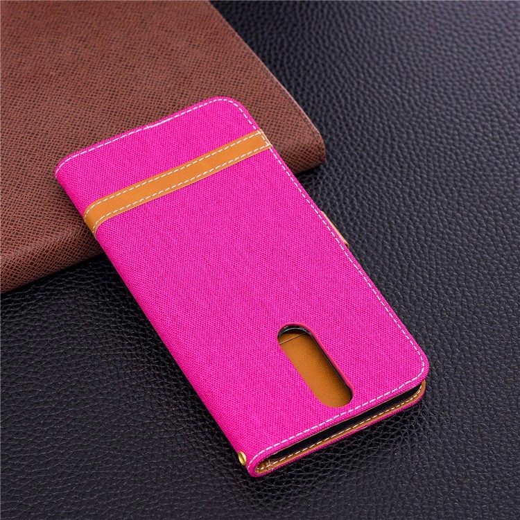 Two-tone Jean Cloth PU Leather Phone Casing for Huawei Mate 10 Lite / nova 2i / Maimang 6 / Honor 9i (India) - Rose-5