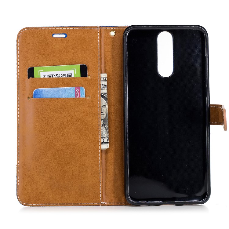 Two-tone Jean Cloth PU Leather Cover Case for Huawei Mate 10 Lite / nova 2i / Maimang 6 / Honor 9i (India) - Baby Blue-10