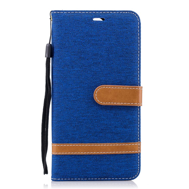 Two-tone Jean Cloth PU Leather Cover Case for Huawei Mate 10 Lite / nova 2i / Maimang 6 / Honor 9i (India) - Baby Blue-2