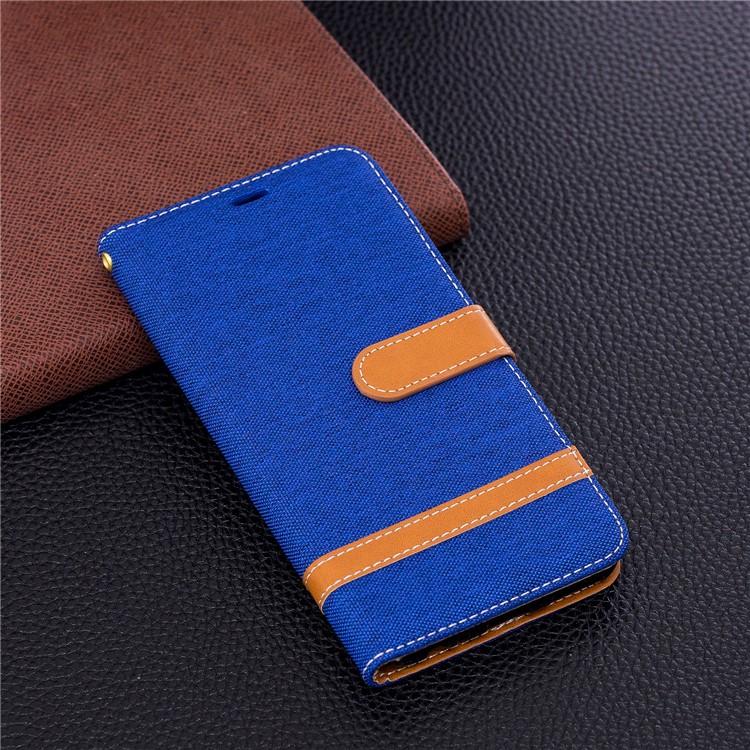 Two-tone Jean Cloth PU Leather Cover Case for Huawei Mate 10 Lite / nova 2i / Maimang 6 / Honor 9i (India) - Baby Blue-4