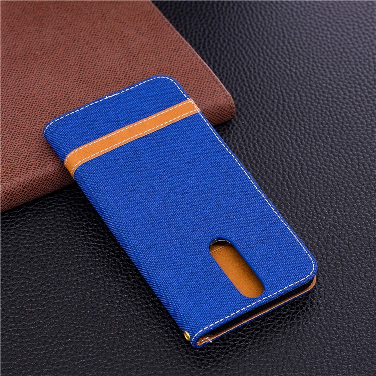 Two-tone Jean Cloth PU Leather Cover Case for Huawei Mate 10 Lite / nova 2i / Maimang 6 / Honor 9i (India) - Baby Blue-5