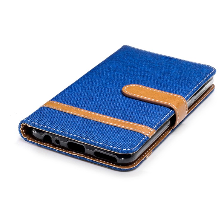 Two-tone Jean Cloth PU Leather Cover Case for Huawei Mate 10 Lite / nova 2i / Maimang 6 / Honor 9i (India) - Baby Blue-8