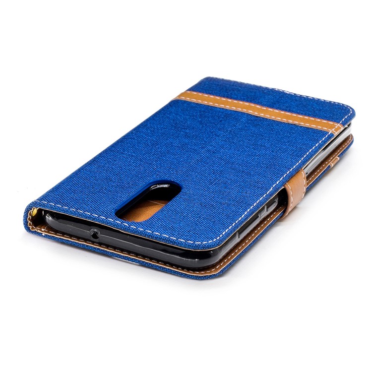Two-tone Jean Cloth PU Leather Cover Case for Huawei Mate 10 Lite / nova 2i / Maimang 6 / Honor 9i (India) - Baby Blue-9