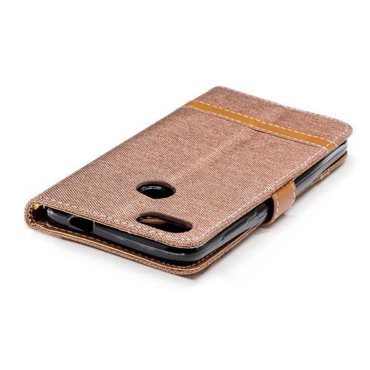Contrast Color Jean Cloth PU Leather Shell for Huawei P9 lite mini/Y6 Pro (2017)/Enjoy 7 - Khaki-9