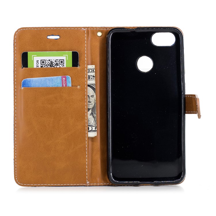 Jean Cloth PU Leather Mobile Phone Cover with Stand for Huawei P9 lite mini/Y6 Pro (2017)/Enjoy 7 - Baby Blue-10