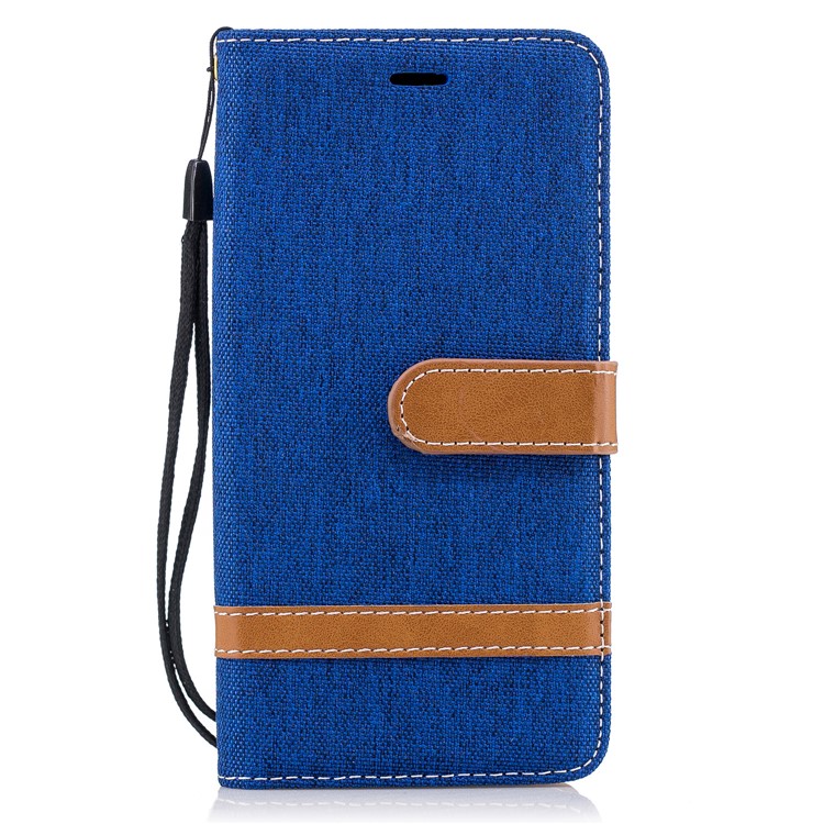 Jean Cloth PU Leather Mobile Phone Cover with Stand for Huawei P9 lite mini/Y6 Pro (2017)/Enjoy 7 - Baby Blue-2