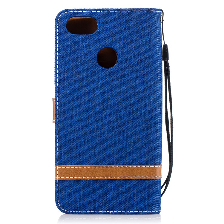 Jean Cloth PU Leather Mobile Phone Cover with Stand for Huawei P9 lite mini/Y6 Pro (2017)/Enjoy 7 - Baby Blue-3