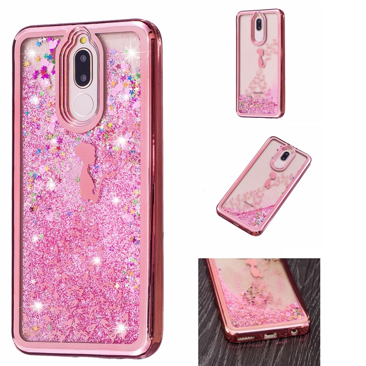 Moving Quicksand Plated TPU Casing for Huawei Mate 10 Lite / nova 2i / Maimang 6 / Honor 9i (India) - Butterfly Fairy-1