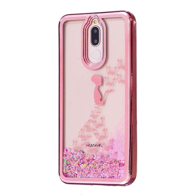 Moving Quicksand Plated TPU Casing for Huawei Mate 10 Lite / nova 2i / Maimang 6 / Honor 9i (India) - Butterfly Fairy-2