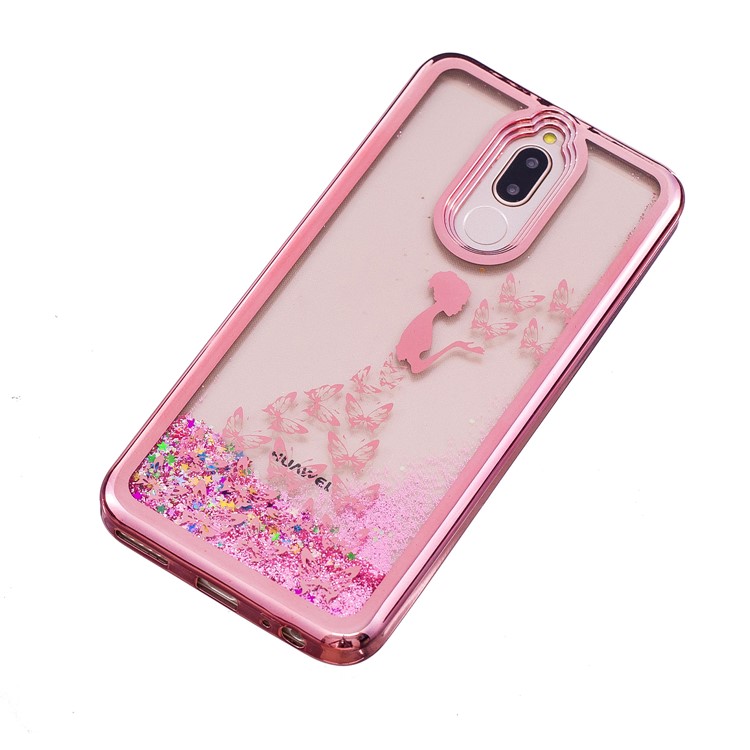 Moving Quicksand Plated TPU Casing for Huawei Mate 10 Lite / nova 2i / Maimang 6 / Honor 9i (India) - Butterfly Fairy-3