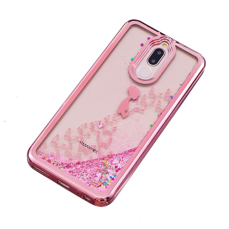 Moving Quicksand Plated TPU Casing for Huawei Mate 10 Lite / nova 2i / Maimang 6 / Honor 9i (India) - Butterfly Fairy-5