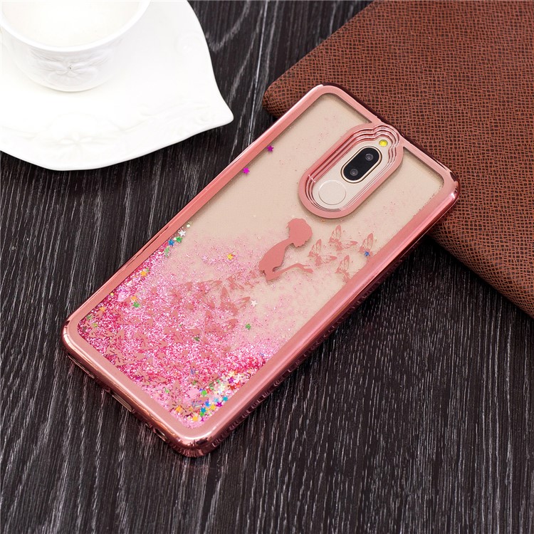 Moving Quicksand Plated TPU Casing for Huawei Mate 10 Lite / nova 2i / Maimang 6 / Honor 9i (India) - Butterfly Fairy-6