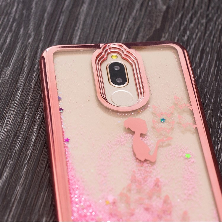Moving Quicksand Plated TPU Casing for Huawei Mate 10 Lite / nova 2i / Maimang 6 / Honor 9i (India) - Butterfly Fairy-7