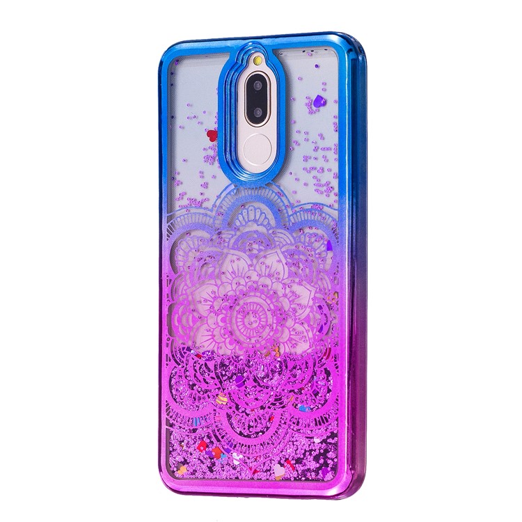 Dynamic Quicksand Plated TPU Gel Cover for Huawei Mate 10 Lite / nova 2i - Lotus Flower-2