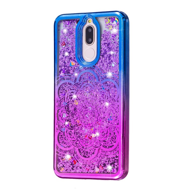 Dynamic Quicksand Plated TPU Gel Cover for Huawei Mate 10 Lite / nova 2i - Lotus Flower-4