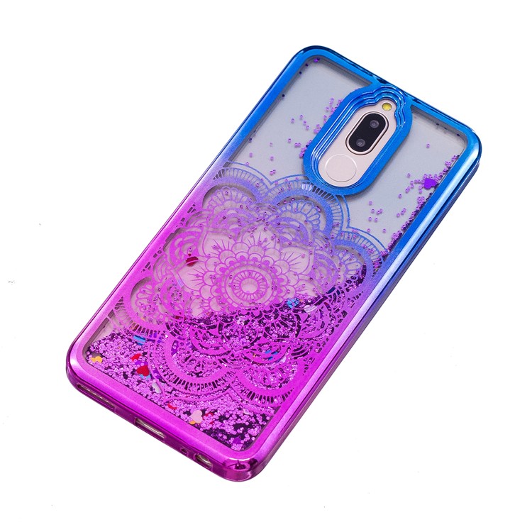 Dynamic Quicksand Plated TPU Gel Cover for Huawei Mate 10 Lite / nova 2i - Lotus Flower-5