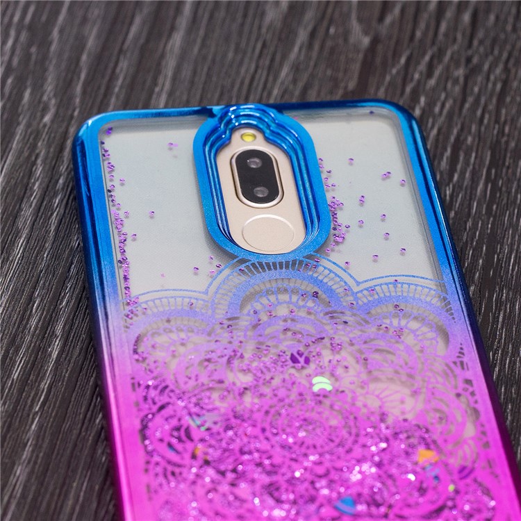 Dynamic Quicksand Plated TPU Gel Cover for Huawei Mate 10 Lite / nova 2i - Lotus Flower-7