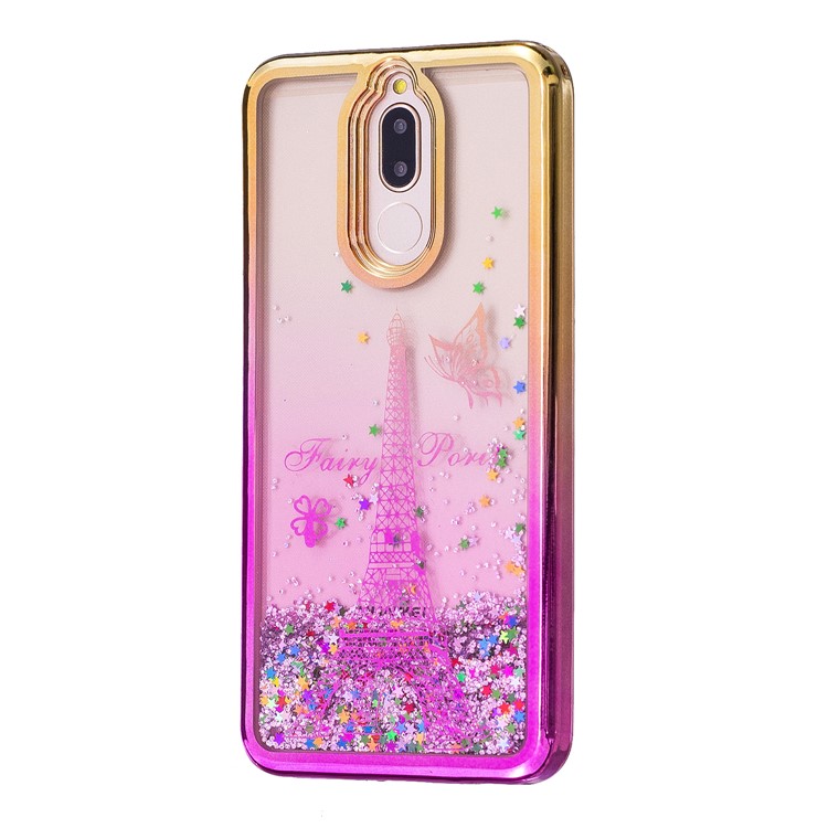 Moving Quicksand Plated TPU Back Case for Huawei Mate 10 Lite / Maimang 6 - Eiffel Tower-2