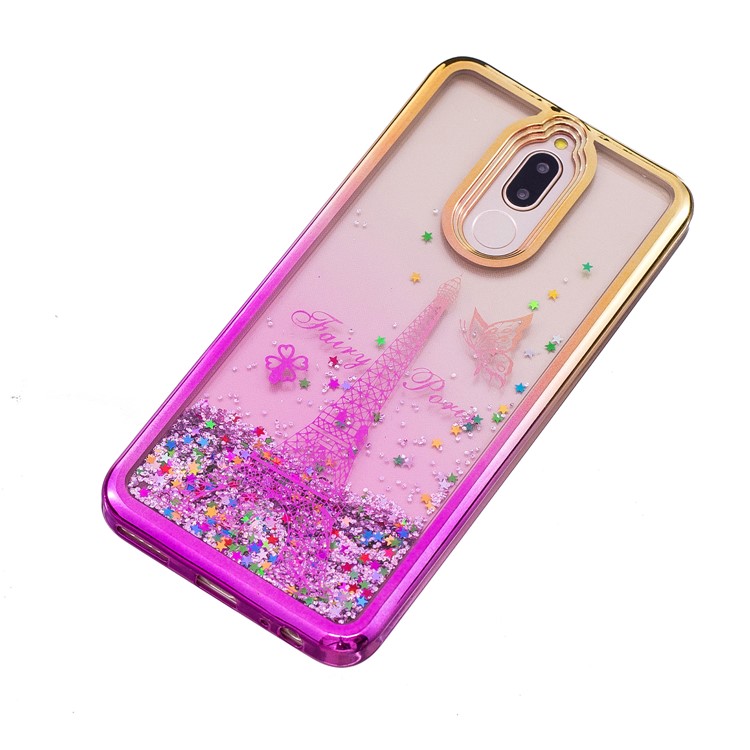 Moving Quicksand Plated TPU Back Case for Huawei Mate 10 Lite / Maimang 6 - Eiffel Tower-3