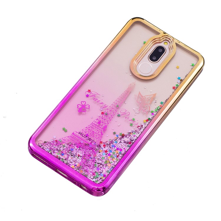 Moving Quicksand Plated TPU Back Case for Huawei Mate 10 Lite / Maimang 6 - Eiffel Tower-5