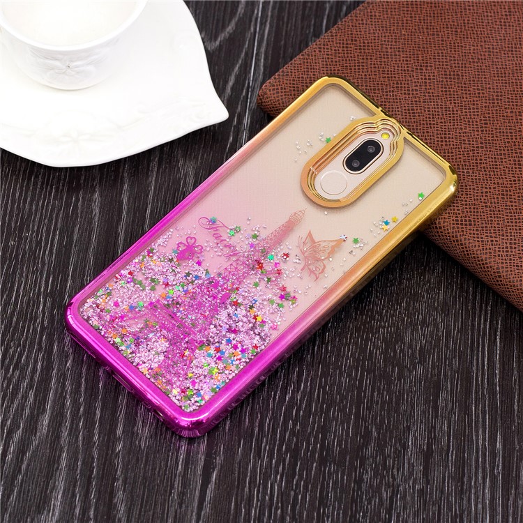Moving Quicksand Plated TPU Back Case for Huawei Mate 10 Lite / Maimang 6 - Eiffel Tower-6