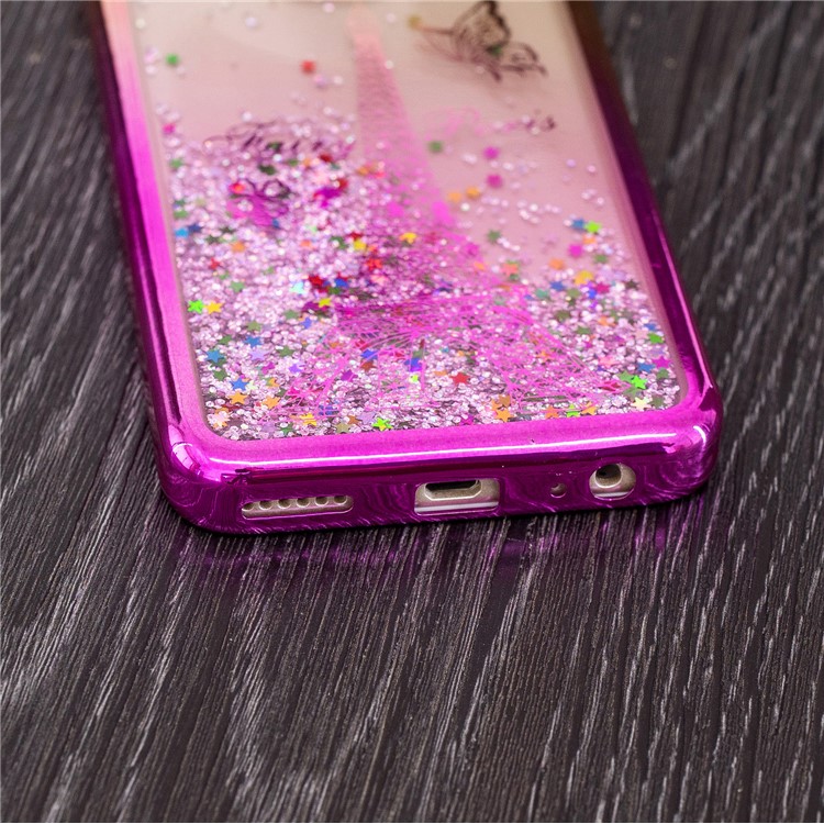 Moving Quicksand Plated TPU Back Case for Huawei Mate 10 Lite / Maimang 6 - Eiffel Tower-8