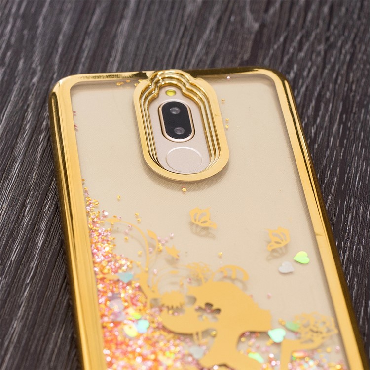 Flowing Quicksand Plated TPU Cell Phone Cover for Huawei Mate 10 Lite / nova 2i - Beauty and Butterflies-7