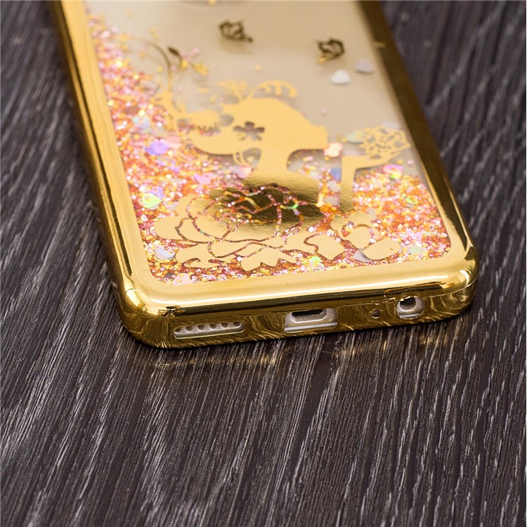Flowing Quicksand Plated TPU Cell Phone Cover for Huawei Mate 10 Lite / nova 2i - Beauty and Butterflies-8