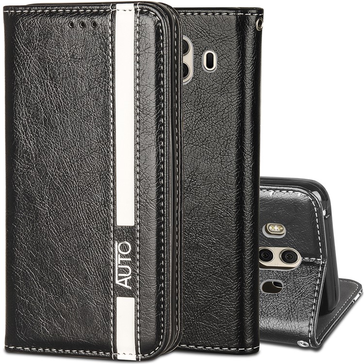 Business Style Auto-absorbed PU Leather Case with Card Slot for Huawei Mate 10 - Black-1