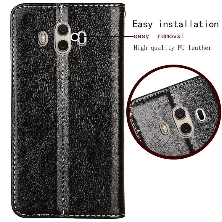 Business Style Auto-absorbed PU Leather Case with Card Slot for Huawei Mate 10 - Black-4