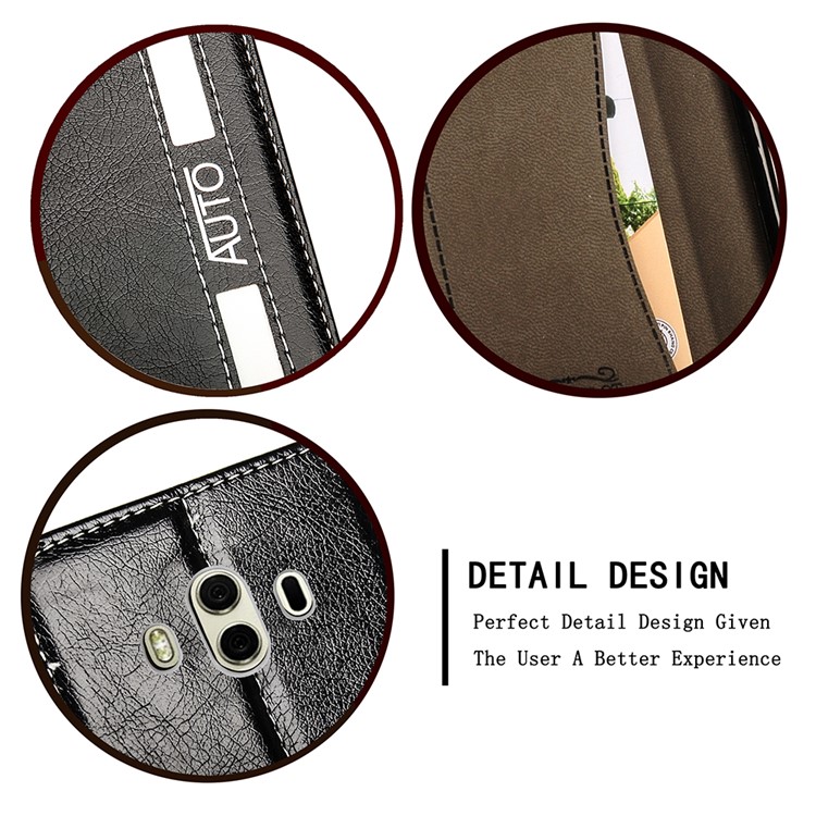 Business Style Auto-absorbed PU Leather Case with Card Slot for Huawei Mate 10 - Black-7
