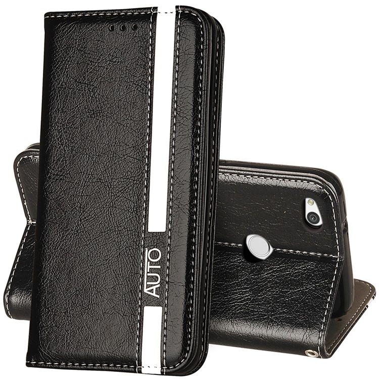 Business Style Auto-absorbed PU Leather Case with Card Slot for Huawei P8 Lite (2017)/Honor 8 Lite - Black-2