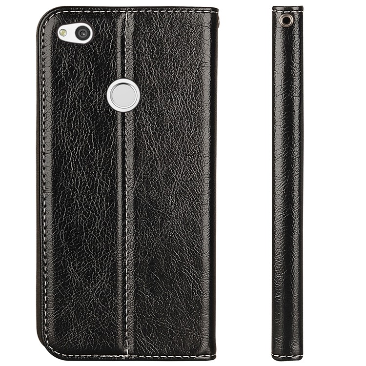 Business Style Auto-absorbed PU Leather Case with Card Slot for Huawei P8 Lite (2017)/Honor 8 Lite - Black-3