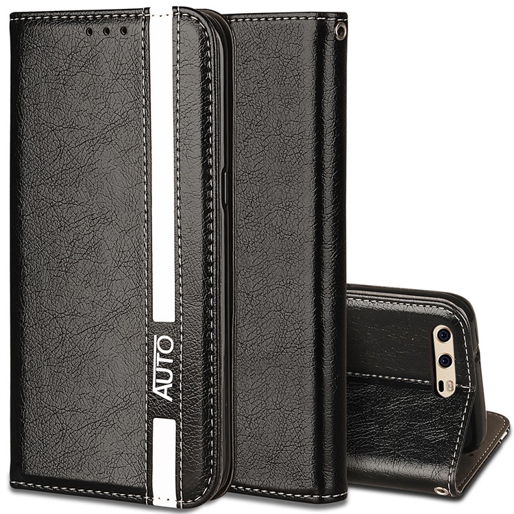 Business Style Auto-absorbed PU Leather Case with Card Slot for Huawei P10 - Black-1