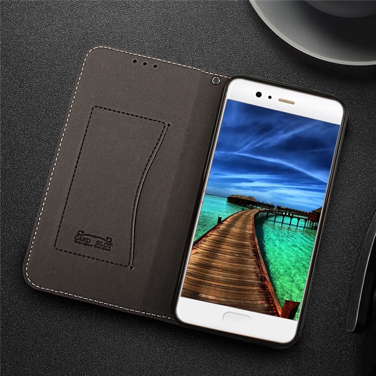Business Style Auto-absorbed PU Leather Case with Card Slot for Huawei P10 - Black-10