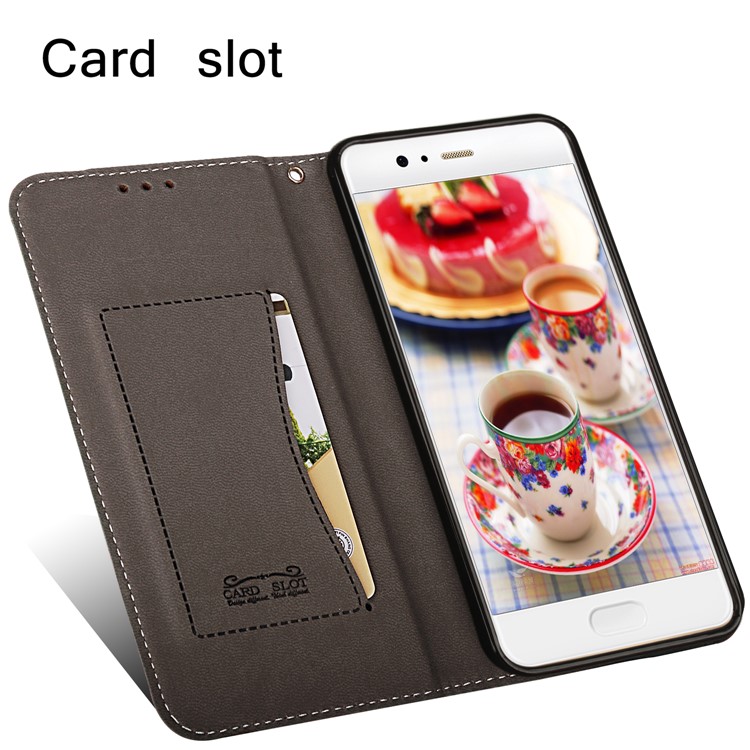 Business Style Auto-absorbed PU Leather Case with Card Slot for Huawei P10 - Black-4