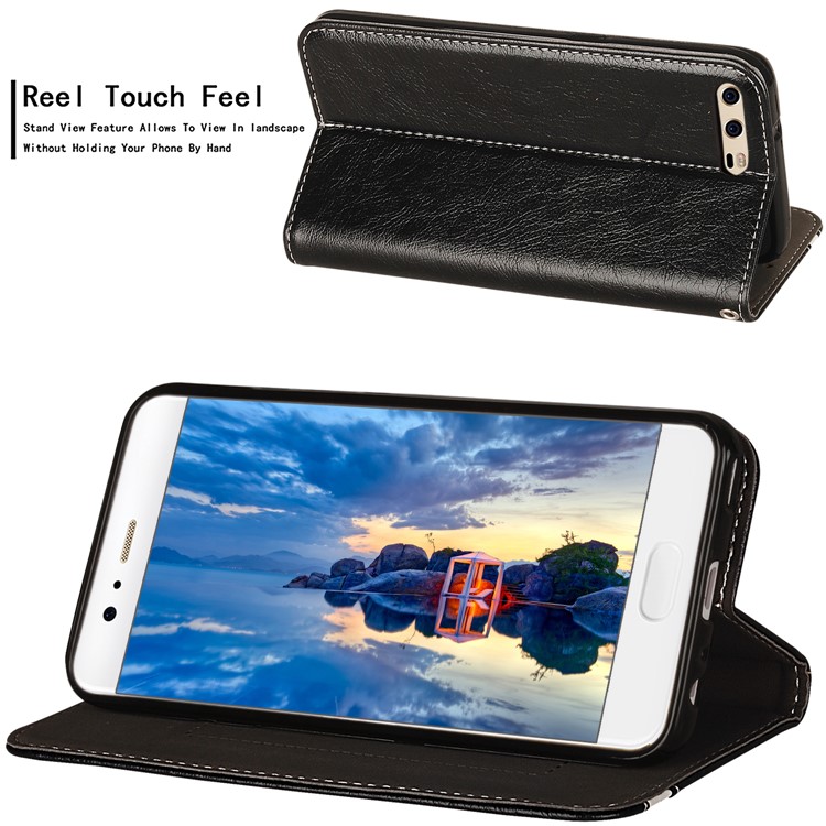 Business Style Auto-absorbed PU Leather Case with Card Slot for Huawei P10 - Black-5
