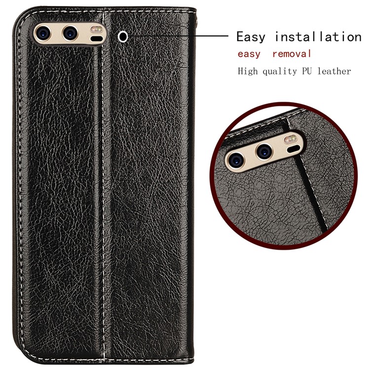 Business Style Auto-absorbed PU Leather Case with Card Slot for Huawei P10 - Black-6