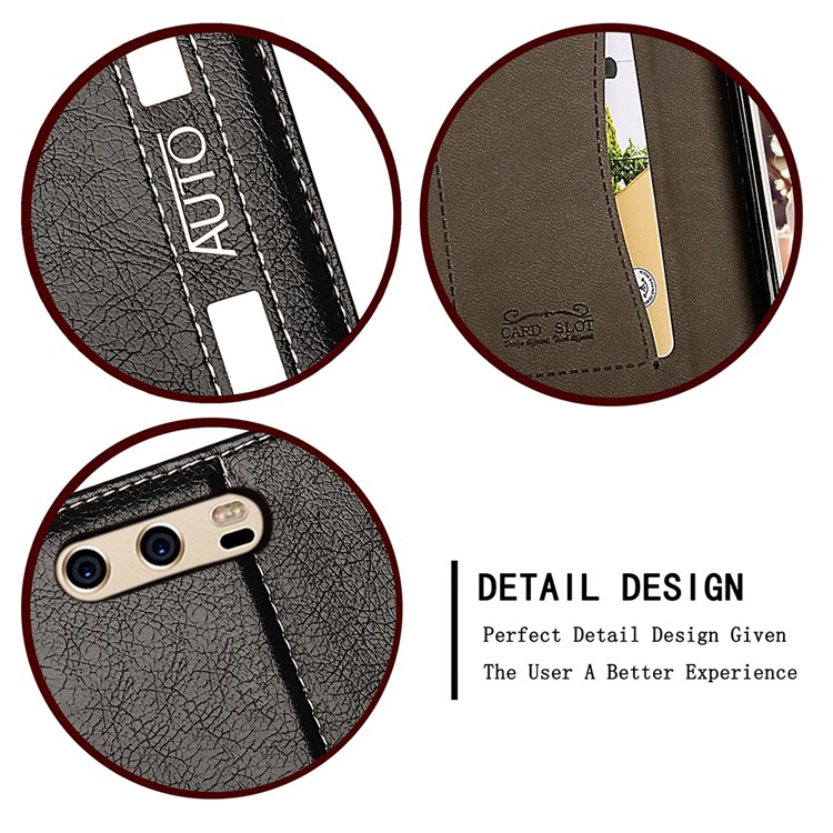Business Style Auto-absorbed PU Leather Case with Card Slot for Huawei P10 - Black-8