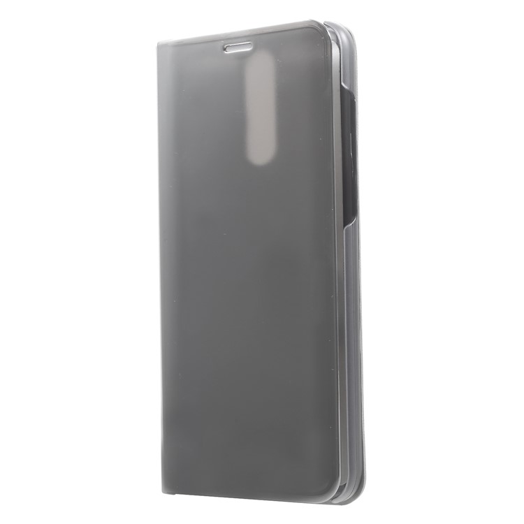 Plated Mirror Surface Information View Stand Leather Smart Shell for Huawei Mate 10 Lite/nova 2i/Maimang 6/Honor 9i (India) - Grey-3