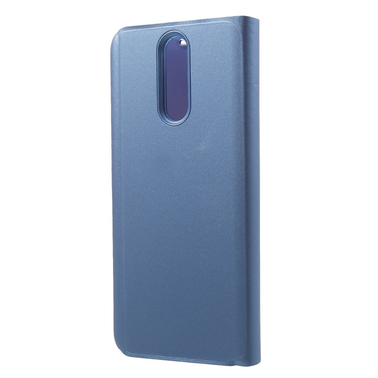 Plated Mirror Surface Information View Stand Leather Smart Mobile Phone Case for Huawei Mate 10 Lite/nova 2i/Maimang 6/Honor 9i (India) - Blue-2