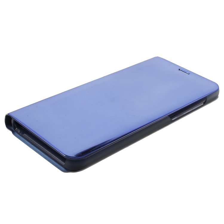 Plated Mirror Surface Information View Stand Leather Smart Mobile Phone Case for Huawei Mate 10 Lite/nova 2i/Maimang 6/Honor 9i (India) - Blue-4