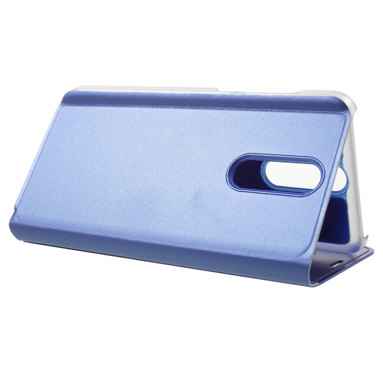 Plated Mirror Surface Information View Stand Leather Smart Mobile Phone Case for Huawei Mate 10 Lite/nova 2i/Maimang 6/Honor 9i (India) - Blue-6